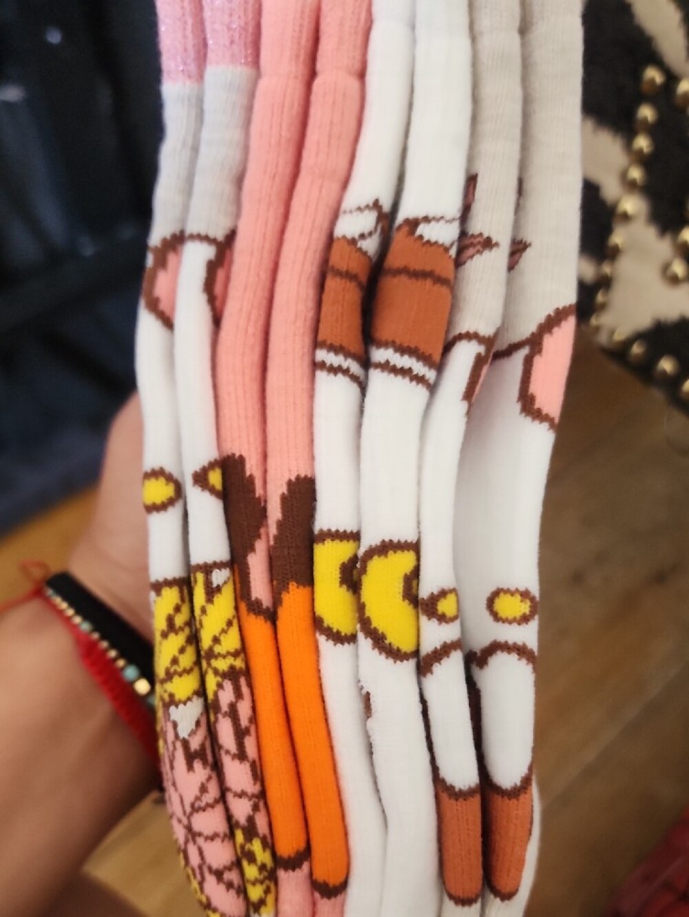 Hello Kitty Pink and Orange Girls' No-Show Socks - 8 Pack - Picture 3 of 6